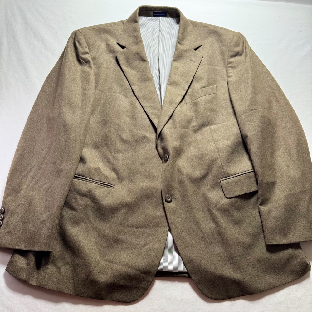 Stafford Essentials Mens Olive Brown Two‎ Button Blazer Sport Coat Jacket Suit